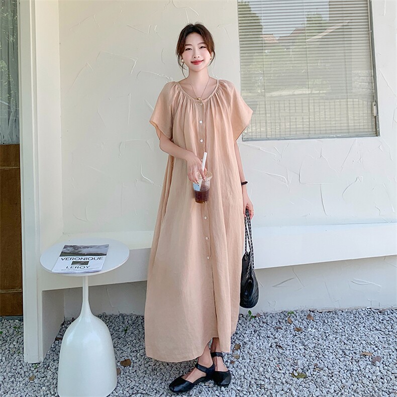 夏季韩版泡泡袖皱褶设计连衣裙5091P135K208,女装连衣裙,维壹
