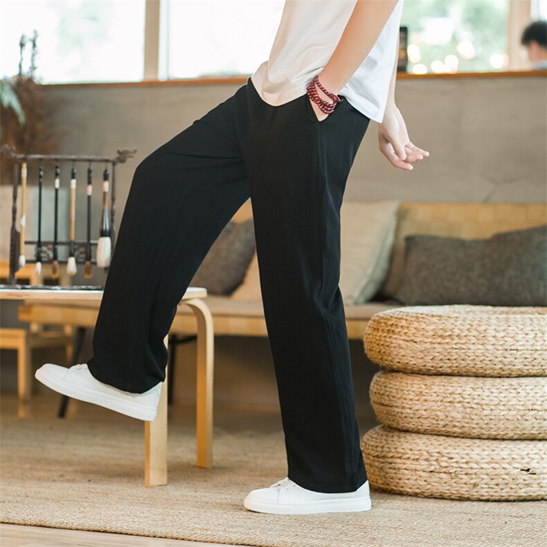 亚麻休闲裤男夏季垂感弹性亚麻裤子风潮流长裤225-6-K07-P45，男装休闲裤，星座225-6