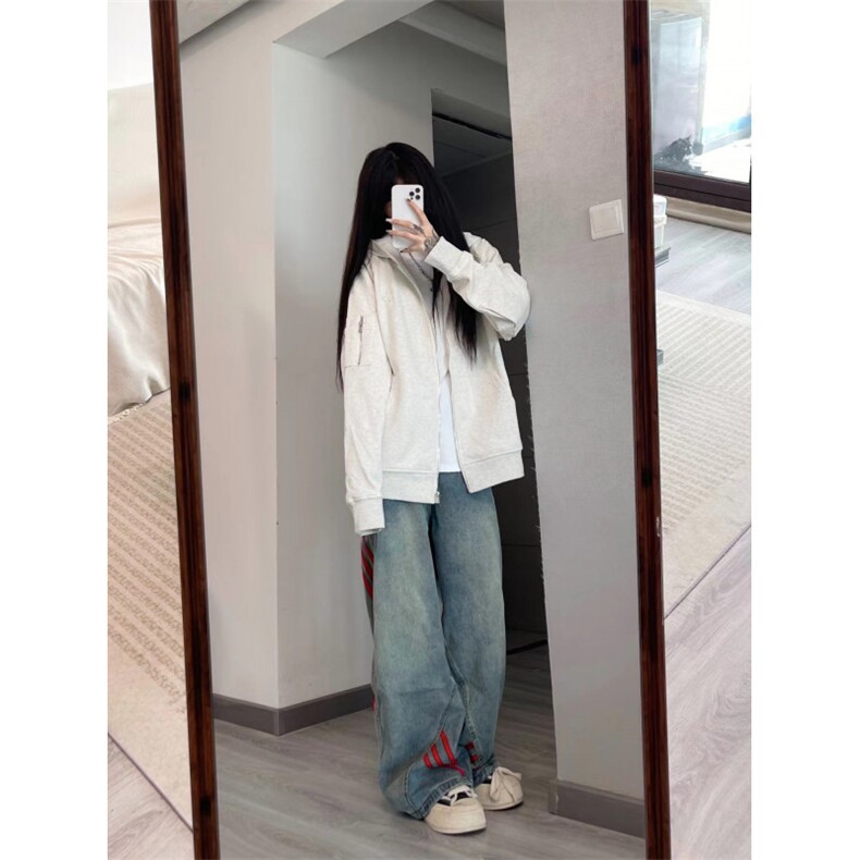 【有货】三条杠条纹牛仔裤男女款美式vibe风裤子G8512WW-特P55,男装牛仔裤,星座1007（原301D）