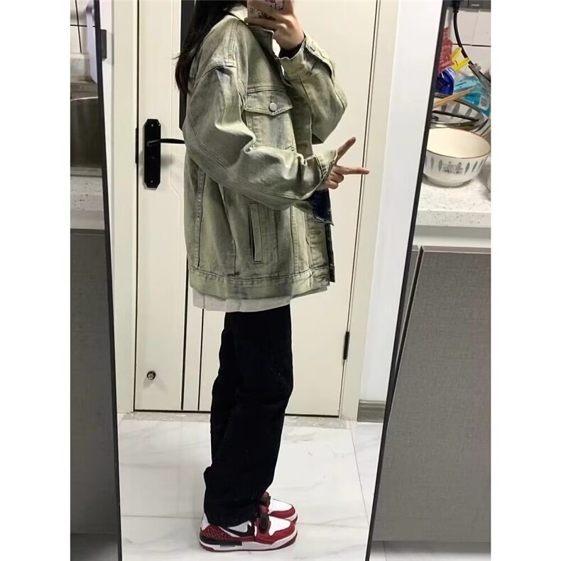 1506A/GZSN3020/P58泥黄牛仔外套春秋季美式潮牌复古工装夹克,男装工装外套,星座1506A