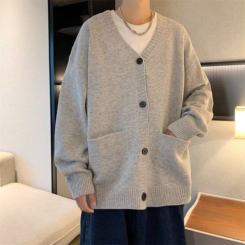 V领开衫毛衣秋冬新款情侣男士针织衫潮流百搭慵懒风线衣外套M258,男装针织衫/毛衣,星座1116A-1（原606A）