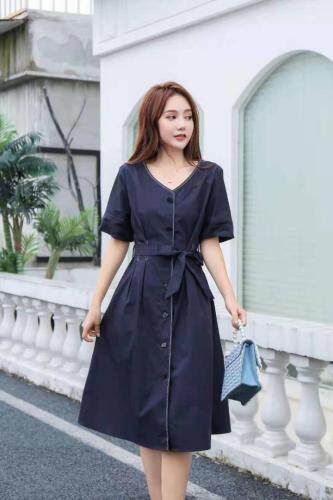 2021现货包括裁明线棉布连衣裙M-XXL，女装连衣裙，艾涵o