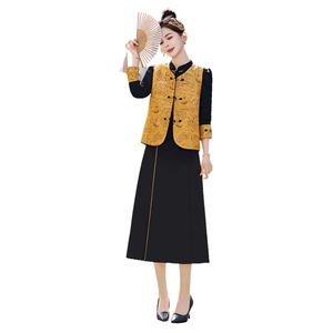 2026年春季新款女装时尚气质新中式两件套套裙图片