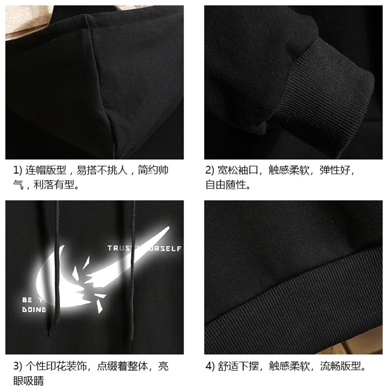 WY2111-P35加绒款-P40纯棉连帽卫衣男大码运动帽衫宽松薄砖墙,男装卫衣,电商A040A