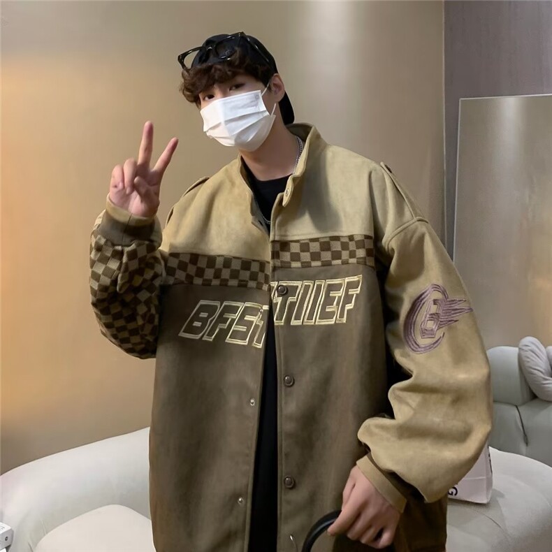 男秋季外套潮牌街头麂皮绒330克刺绣双层W1149P80,男装夹克,星座1116-2