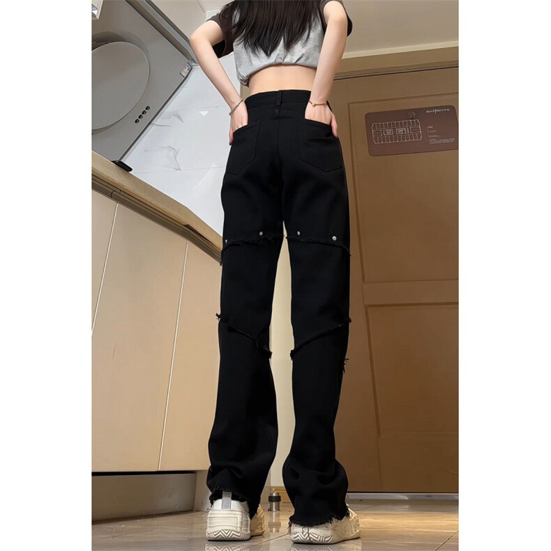 特批P48无差价2024春夏修身毛边微喇美式男女高街牛仔裤K013,男装牛仔裤,星座1013-6