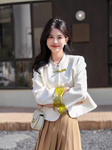 新中式国风外套女短款小个子高级感2025春秋新款盘扣改良气质上衣图片