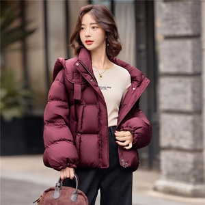 短款羽绒服女冬季2025新款小个子高端品牌时尚宽松白鸭绒连帽外套图片