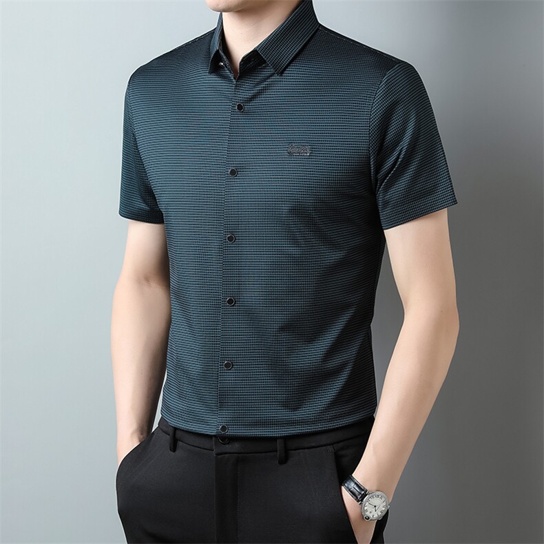 男式2023年夏季新款衬衫男短袖商务时尚休闲衬衣男装，男装衬衫，电商B360