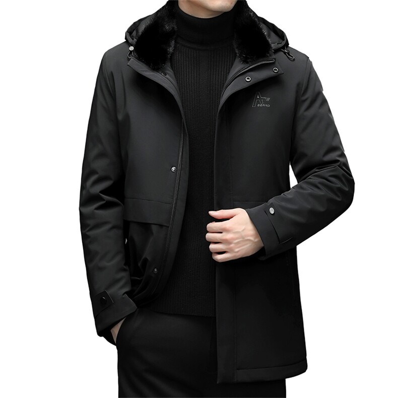冬季新款派克服中年男士金貂绒大衣男连帽外套SNNYR88J21959-P420,男装中老年男装,电商B212（原钱塘6029）
