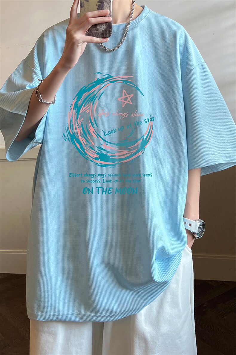 华夫格t恤男短袖男大码五分袖酒店风HT73341-P22,男装T恤,电商A040