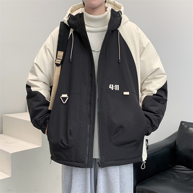 冬上新加棉加厚棉服港风休闲连帽棉衣外套男女8325-P110控价158,男装棉衣,电商A441-1