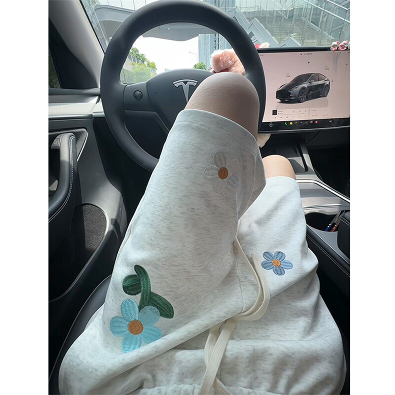 A23-特P25美式cleanfit小花刺绣裤子男款夏季,男装休闲裤,电商B369（原A024）