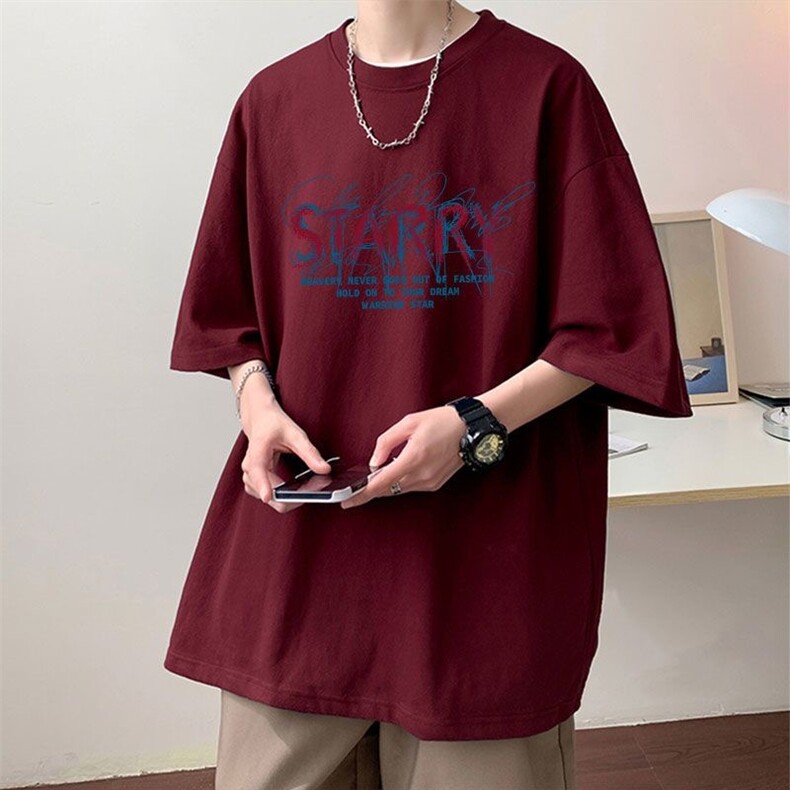 青少年港风潮牌高街宽松设计感hiphop五分袖潮牌ins港风,男装T恤,星座218-1（原230）