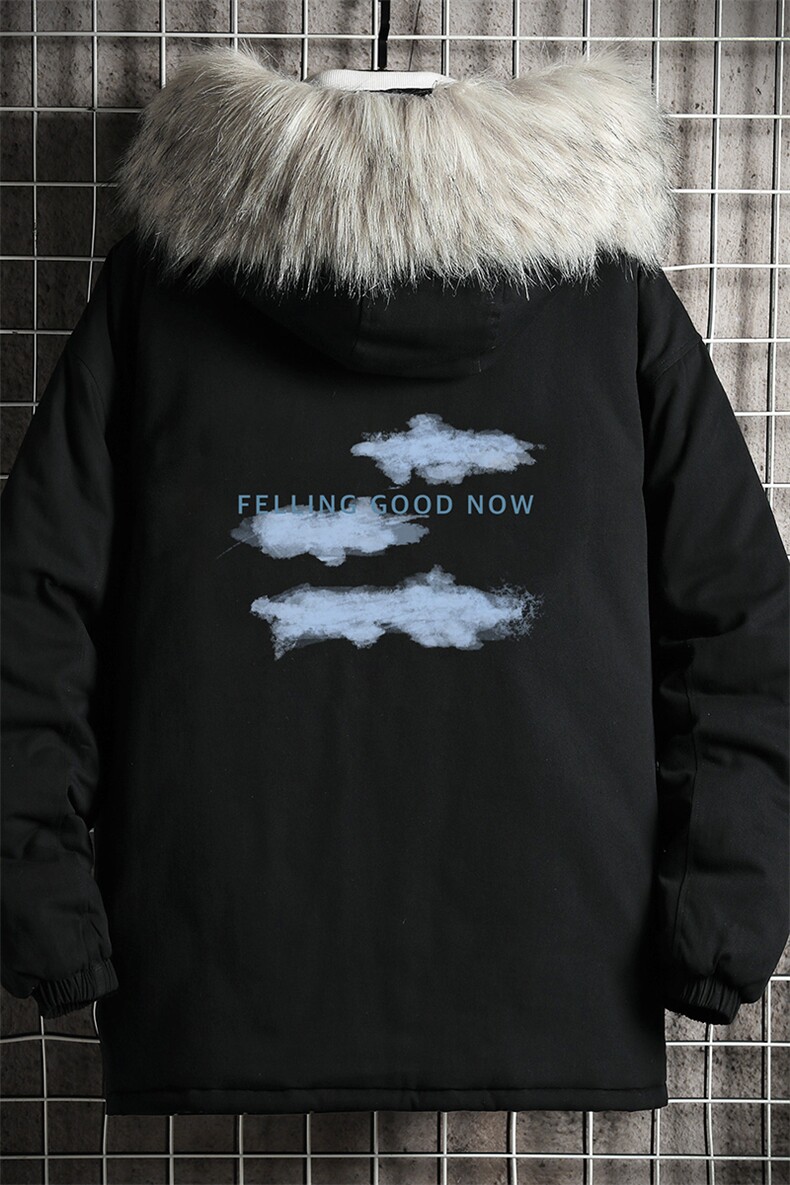 MM48143-P130冬季大毛领衣男士大码加厚袄男服网格挂拍,男装棉衣,电商A040A