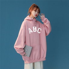 中性23春季新款简约ABC字母印花宽松连帽套头卫衣W295P40控58，男装卫衣，A247A