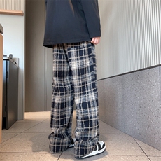 美式复古格子裤子男时尚春秋直筒宽松潮牌百搭阔腿休闲裤K923，男装休闲裤，星座1116A-1（原606A）