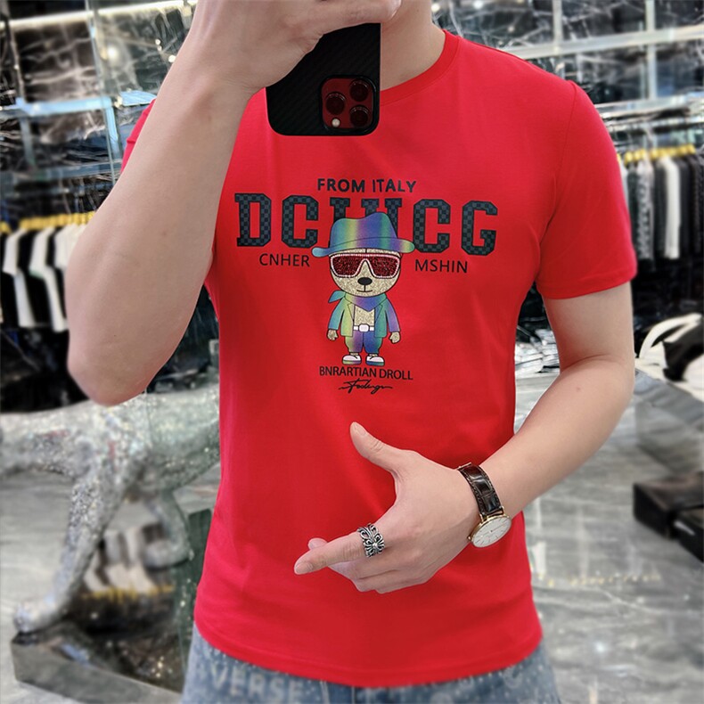 新款时尚高端精品欧货夏季男T恤短袖潮流抖音A227B-A-722-P48,男装T恤,电商A227B（原钱塘4066-1）