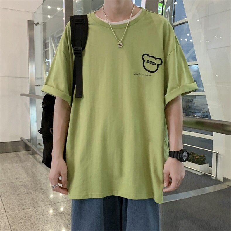 小众设计感夏装小熊刺绣短袖T恤男女新ins宽松半袖上衣T585-P22,男装T恤,星座512-2