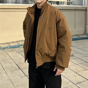 现货 26春装美拉德立领飞行夹克纯色复古廓形高街棒球服外套图片