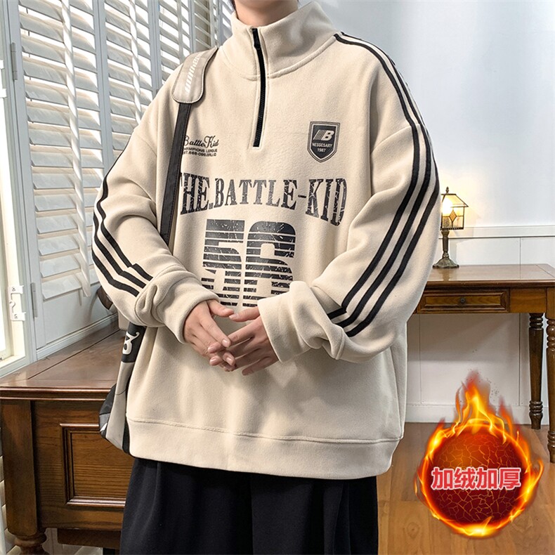 【奥粒绒】秋冬港风青少年加绒加厚卫衣男设计感外套ALR5505-P45，女装短外套，星座301D(原星座1004-8）