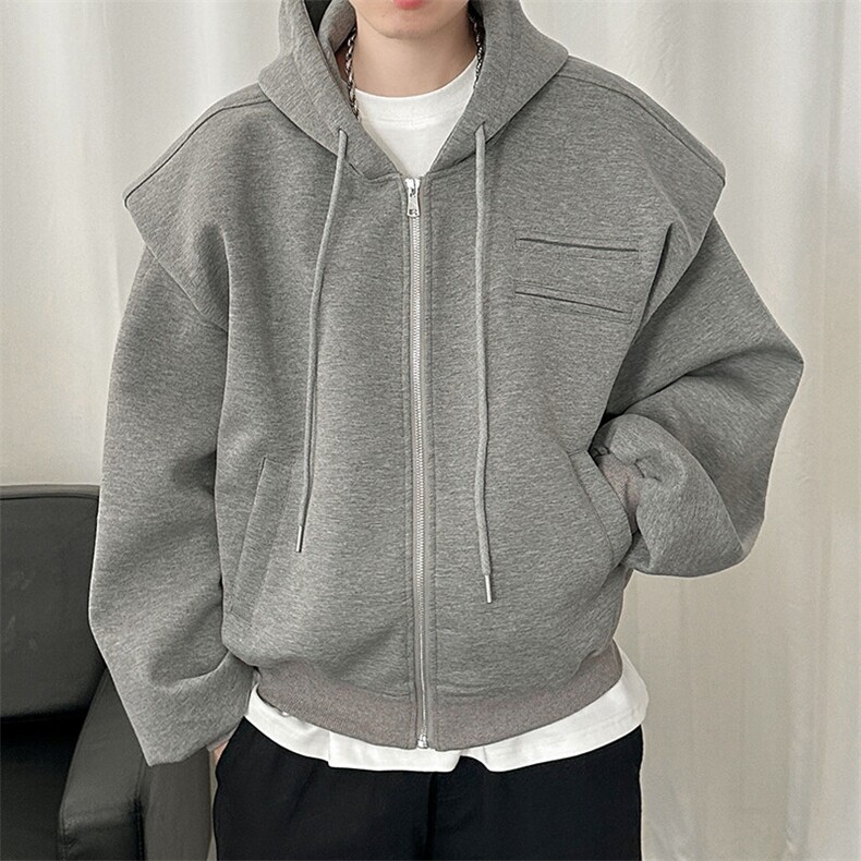 现货-春季短款阔版设计潮流连帽夹克男潮牌外套-AJ23061-P105，男装夹克，电商A351