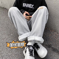 美式复古裤子男秋冬季加绒高街vibe潮流直筒运动休闲裤潮DR97-P42，男装休闲裤，星座1008