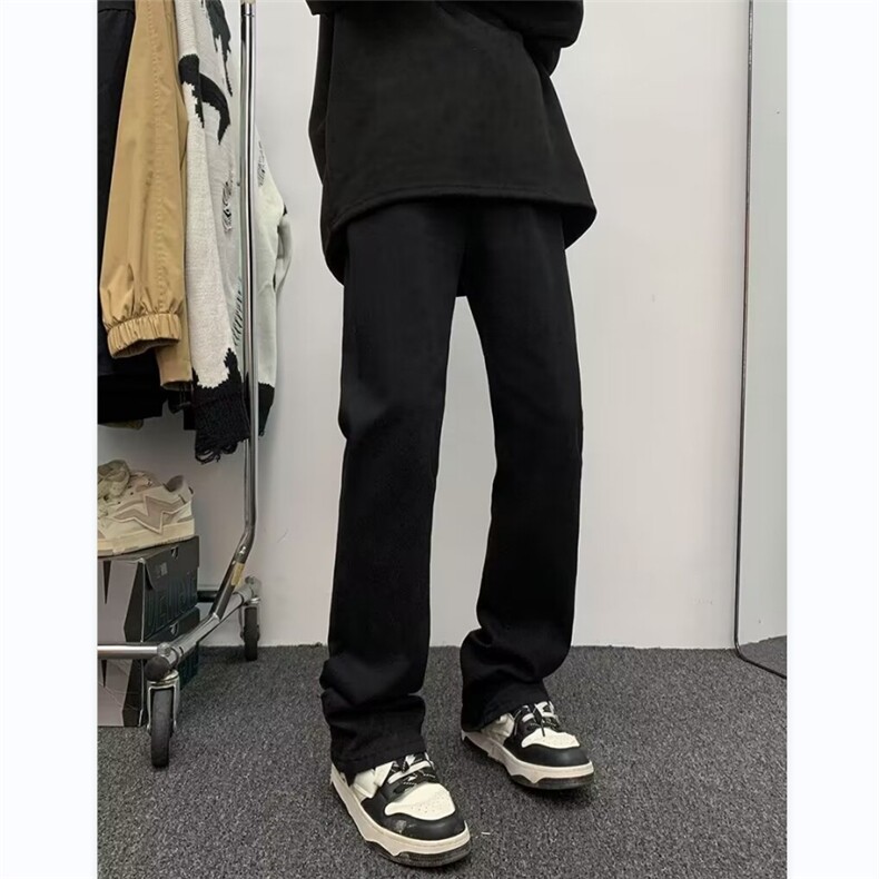 美式高街裤子2024春季牛仔裤男痞帅修身微喇直筒长裤RK1400-P32,男装牛仔裤,星座412-3