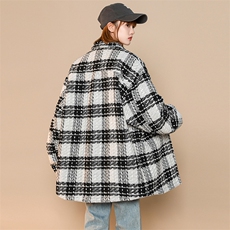 2024秋季青少年中性风开衫外套毛巾绣百搭格子衬衫男女8158-P85，男装衬衫，电商A441-1