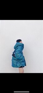 2021冬款羽绒服连帽抽绳设计反光亮色面料显瘦时尚款,女装羽绒服,金漫莎