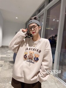 2021冬季复合婴儿绒加厚保暖卫衣图片