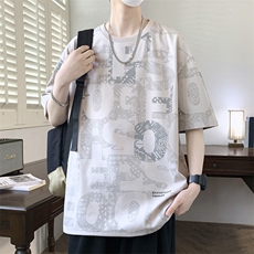 7A抗菌夏季大码潮流时尚动漫印花男士短袖，男装T恤，星座1107-1