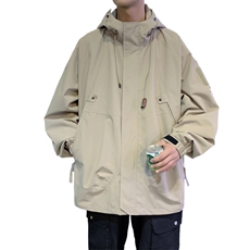 秋季现货工装冲锋衣男高品纯色宽松夹克外套DSA157B-J90-P85，男装夹克，电商A157B