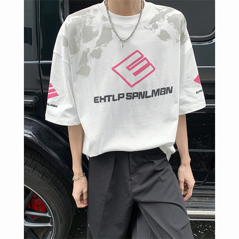 C418-P33美式潮牌短袖T恤男夏季新款设计感嘻哈宽松上衣现货,男装T恤,星座512-6