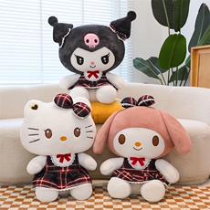 美思尼毛绒玩具 格子裙美乐乐库洛洛凯特猫