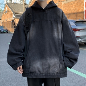 美式潮牌水洗复古牛仔夹克男女高街宽松百搭套头上衣JK01219-P65图片