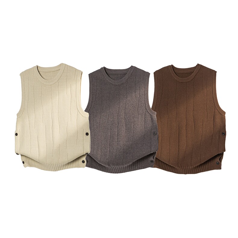 特批2025白底平铺宽松无袖侧开叉透气百搭背心情侣M629TP45，男装背心/马甲，电商A247