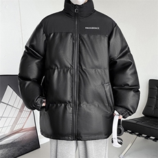 加厚男士冬季棉衣男立领皮棉服字母拼接棉袄外套A266-P01-P80，男装棉衣，电商A266