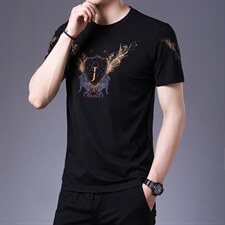 男士短袖T恤2023新款圆领纯色薄款装半袖上衣ZLF510-P45，男装T恤，星座1105-3