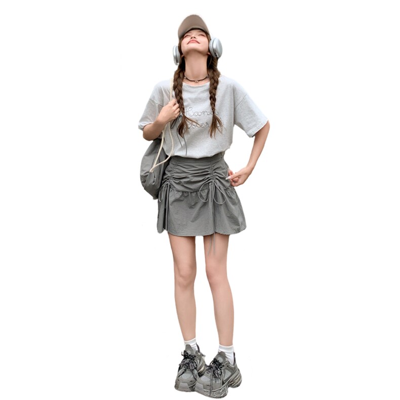 时髦感洋气减龄字母印花T恤套装裙女2025年夏季新款半身裙两件套,女装套装/套裙,浙宝220