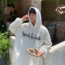 连帽加绒ins新款秋冬卫衣宽松潮流印花韩版加厚外套D328-W2411，女装短外套，电商D328