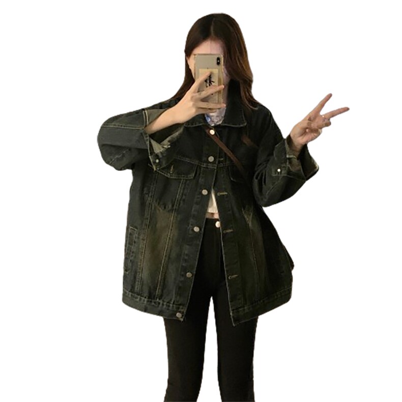 美式高街复古宽松水洗做旧牛仔外套女2025春秋新款C745-88,男装工装外套,星座911-2(原星座613-2）
