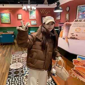 网图现货 美式宽松连帽短款小个子棉服MY735/P85图片