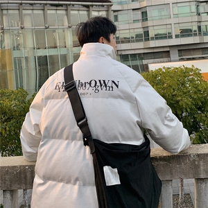 1港风鳄鱼纹手塞棉大码M-5XL夹克PU皮棉服外套男8507P120控158图片