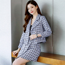 2024春秋新款气质修身小香风外套套装女，女装套装/套裙，欣贝拉