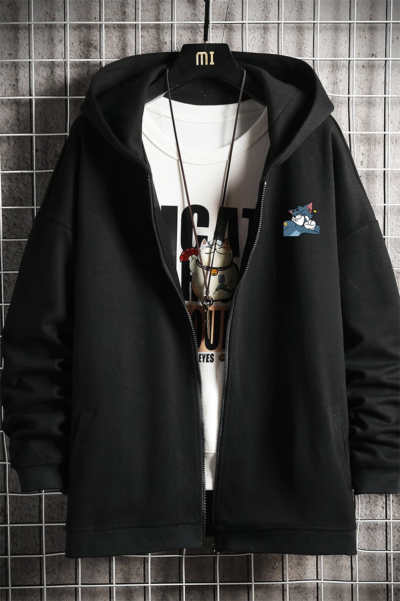 KS21132-P38连帽开衫卫衣男运动外套大码班服网格挂拍,男装卫衣,电商A040A