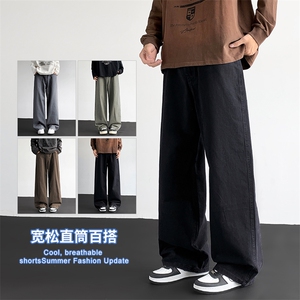 2025秋冬新款休闲男裤宽松直筒百搭水洗简约裤子潮9280-P45图片