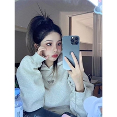 美式手写刺绣连帽卫衣男女加绒春秋季高街潮牌情侣宽松上衣帽衫，男装卫衣，星座506A
