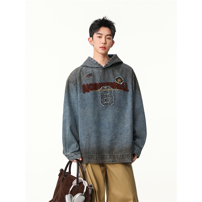 水洗牛仔外套男款春美式痞帅上衣服宽松休闲工装夹克JK1327-P80,男装工装外套,星座1103-3