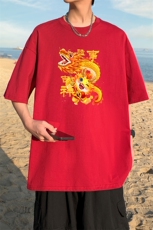 直播供货2025夏装新款纯棉印花短袖T恤A158-T2427-P18特价控28，男装T恤，电商A158